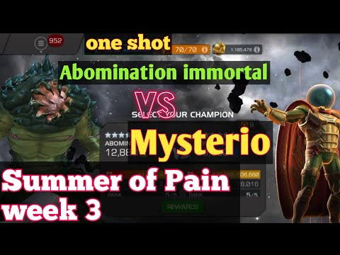 Abomination immortal SOlO'D Mysterio / Summer of Pain week 3/ Marvel Contest of Champions.
