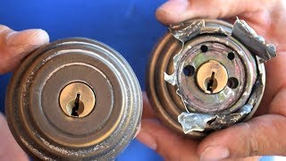 Replace a double keyed deadbolt without screws