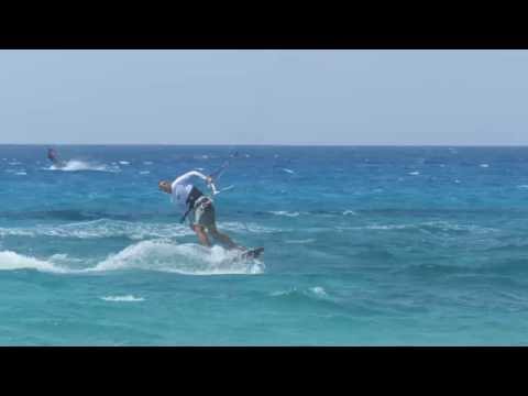 Back roll - surface pass - kiteboarding top tricks - Lefkada 2016