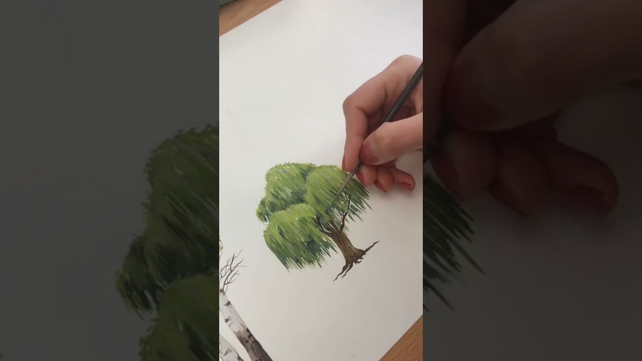 Willow tree #art #shorts #gouache