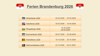 Ferien Brandenburg 2026