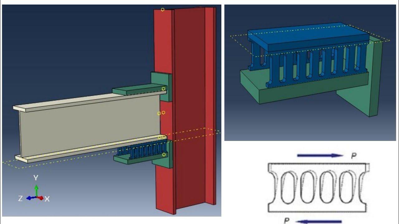 Beam-column connections with  slit elliptic dampers  design using #Abaqus #part 1