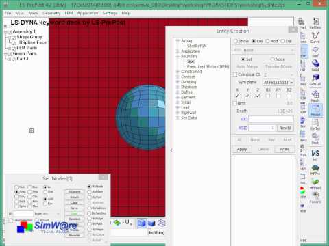 LS-PrePost Workshop5 - Create Boundary SPC on the Plate