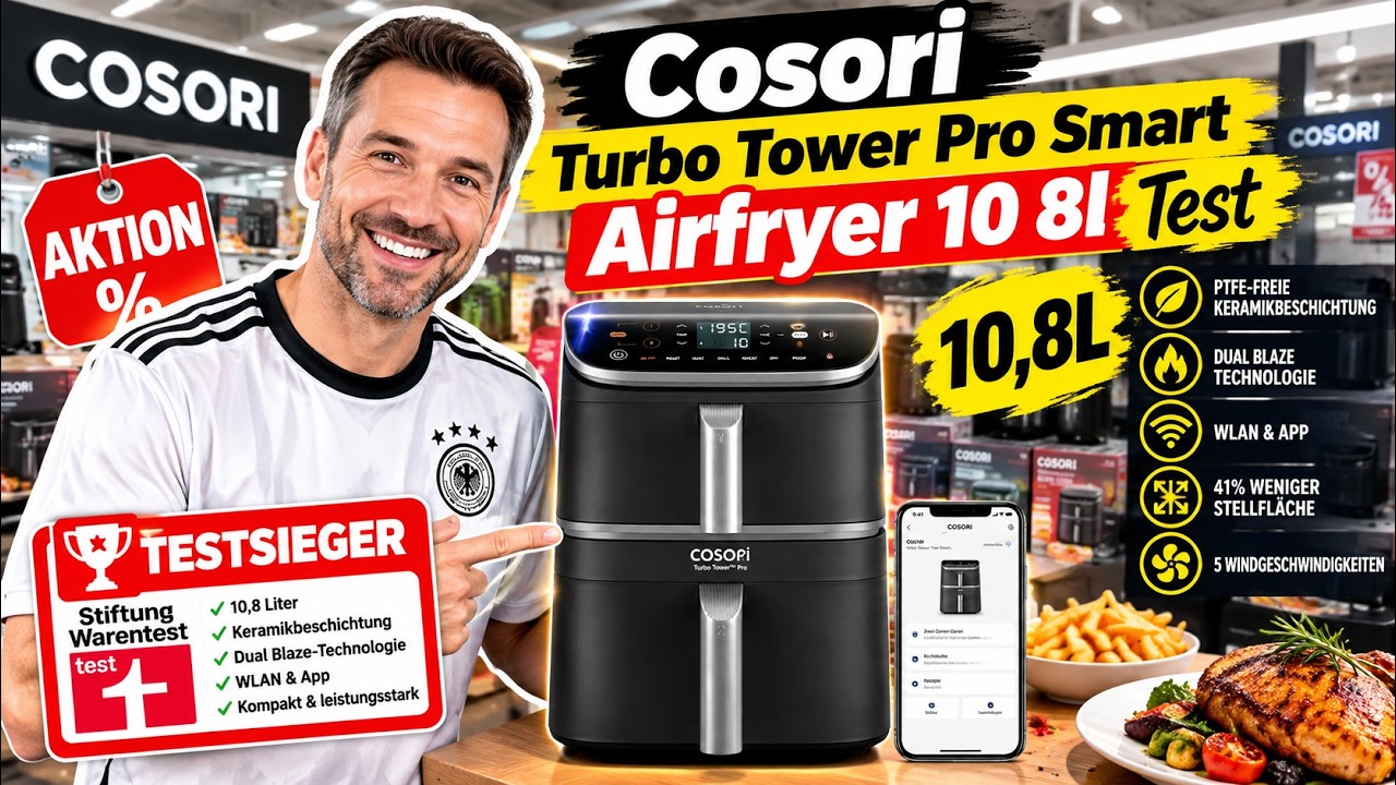 Cosori Turbo Tower Pro Smart Airfryer 10 8l Test - Heißluftfritteuse Testsieger!