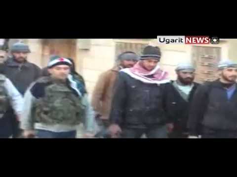 استعداد عناصر كتيبة الحمزة لعملية السيطرة على حاجز أبو نبراس في الرستن في محافظة حمص