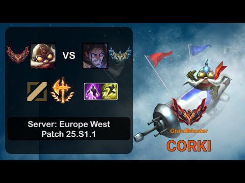 Corki Mid vs Sylas - EUW GrandMaster - Patch 25.S1.1