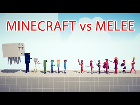 TABS God - MINECRAFT Team vs MELEE Team - Totally Accurate Battle Simulator TABS