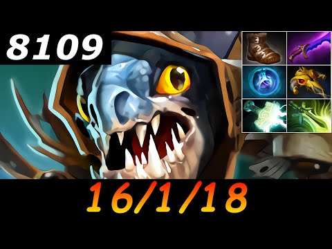 Dota 2 Slark 8109 MMR 16/1/18 (Kills/Deaths/Assists) Ranked Full Gameplay