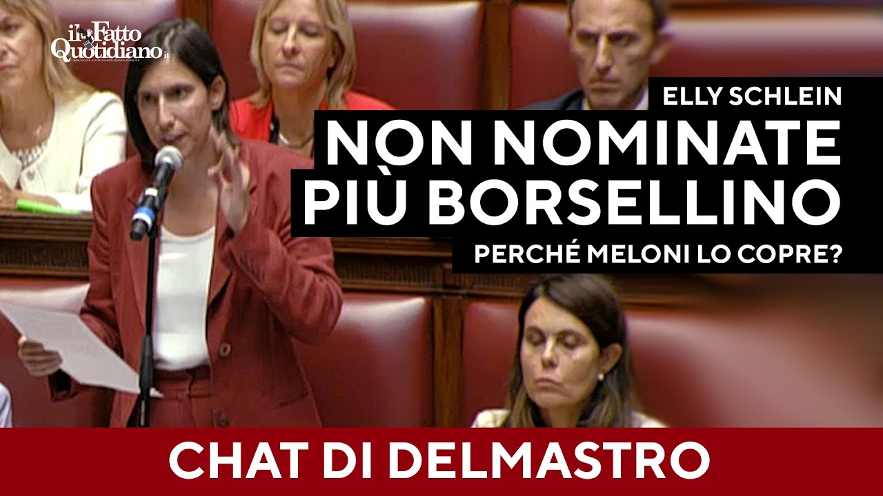 Schlein: "Delmastro ha detto che non ha nulla da nascondere, perché Meloni lo sta coprendo?"
