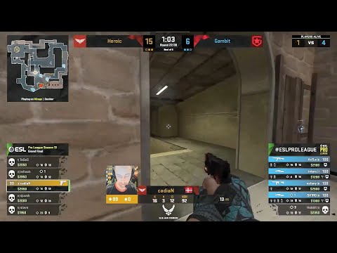 cadiaN 1v4 Clutch of the year CSGO Heroic vs Gambit ESL Pro 13 #shorts