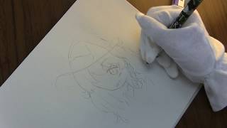 お絵描き動画　東方プロジェクト　＃１魔理沙　下絵