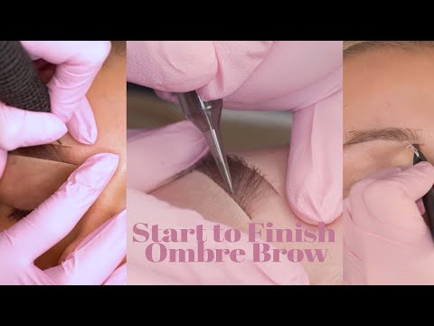 Long Video Close Up PMU | Pre Draw | Outline | Shading | Finished Powder Ombre Brows
