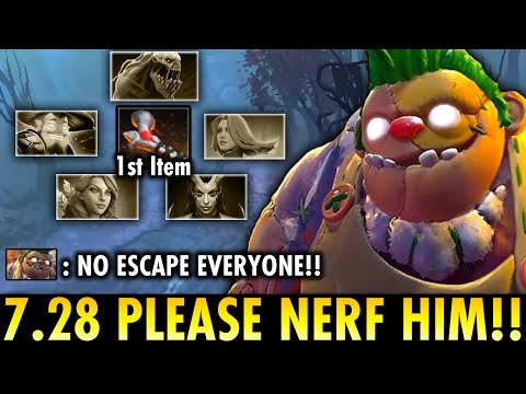 OMG 7.28 Please Nerf This Guy!! Insane First Item Rod of Atos No Escape for Everyone | Genius Pudge