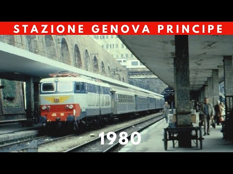 Stazione Genova Principe 1980 Ferrovie dello stato locomotiva E 656 treno a Cremagliera di Granarolo