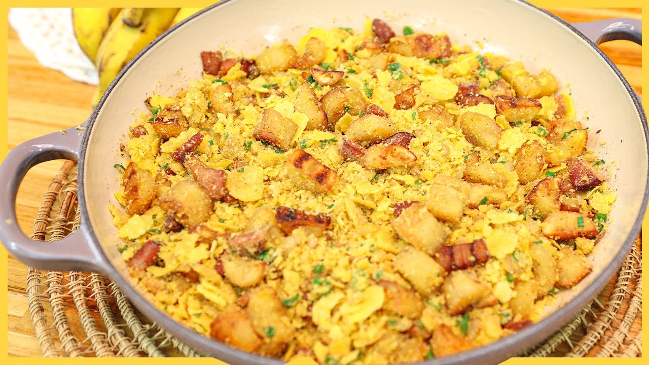 A MELHOR FAROFA DE BANANA DO MUNDO I SUPER FÁCIL E DELICIOSA I Receitas de Pai