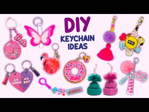 10 DIY KEYCHAIN IDEAS - How To Make Super Cute Keychains - BTS - Barbie - BFF Gift and more...