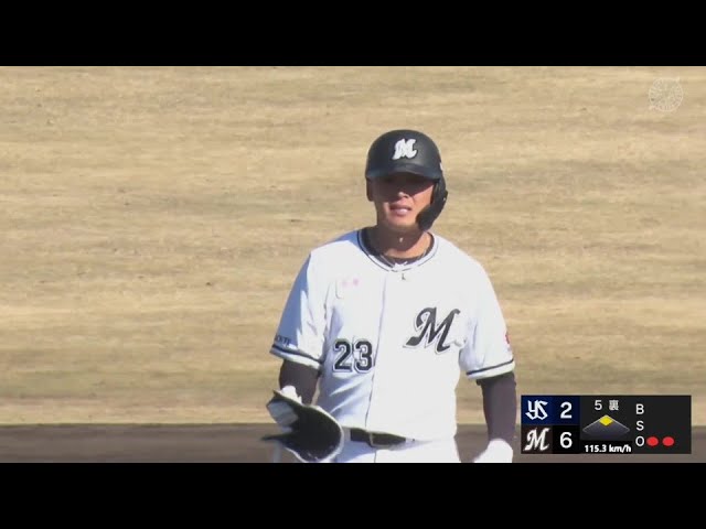 【ファーム】これぞ左キラー!! マリーンズ・石川慎吾の2点タイムリーツーベース!! 2024年3月22日 千葉ロッテマリーンズ 対 東京ヤクルトスワローズ