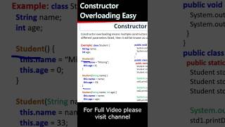 Constructor Overloading क्या होता हैं ? | What is Constructor Overloading ?