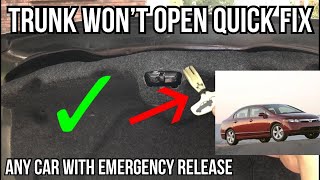 How to open a 2006 Honda Civic trunk that won’t unlock