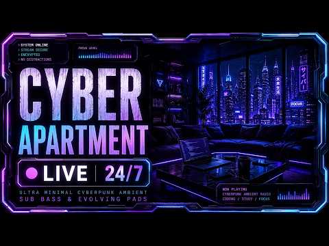 🔴 Ultra Minimal Cyberpunk Ambient | Sub Bass & Evolving Pads | 24/7 Coding Radio