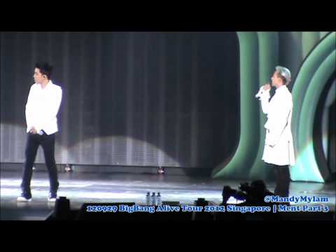 120929 BigBang Alive Tour 2012 Singapore - Ment Part 3 (G-Dragon Fancam)