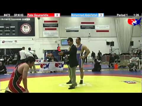 Schultz GR 96 KG Quarterfinal: Pete Gounaridis (Sunkist Kids) vs. Mohammed Abdelfattah (Egypt)