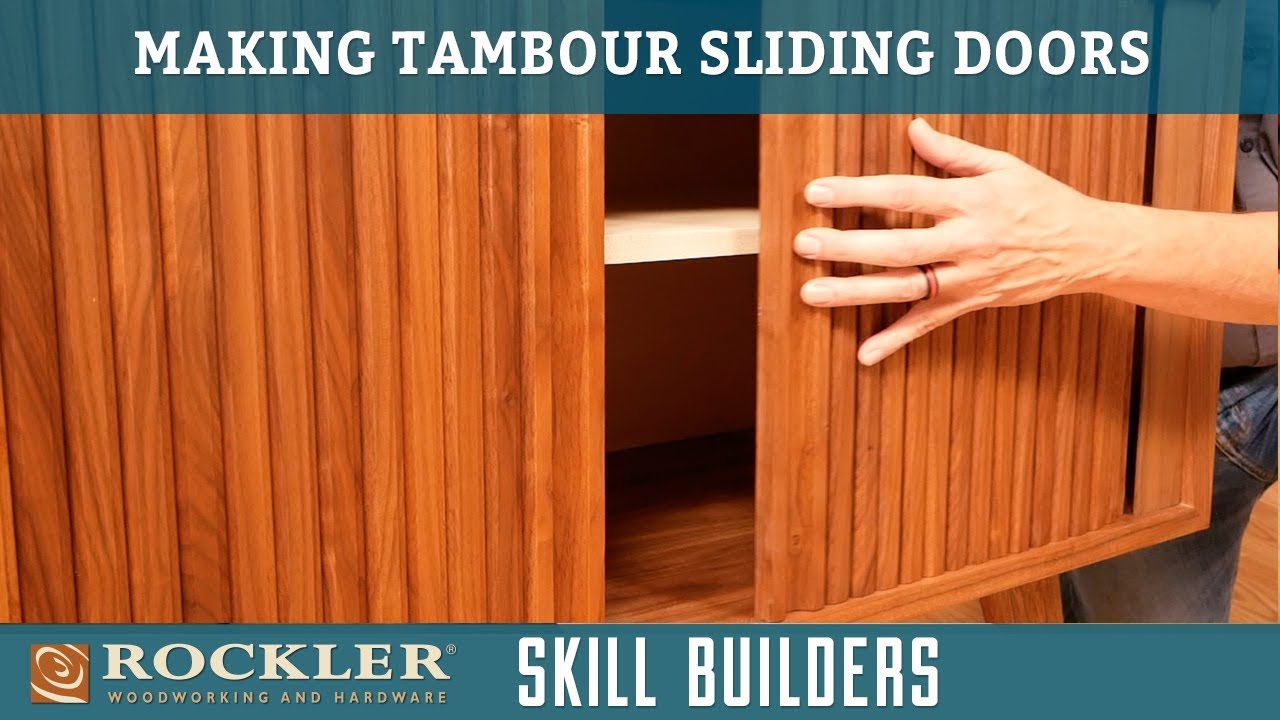Watch video How to Make a Sliding Tambour Door | Rockler Skill Builder Now How to Make a Sliding Tambour Door | Rockler Skill Builder