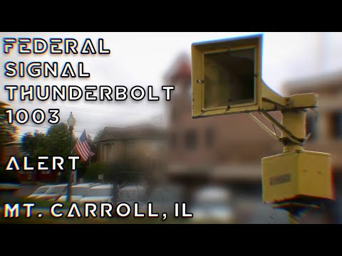 Federal Signal Thunderbolt 1003 Siren Test, Alert, Mt  Carroll, IL