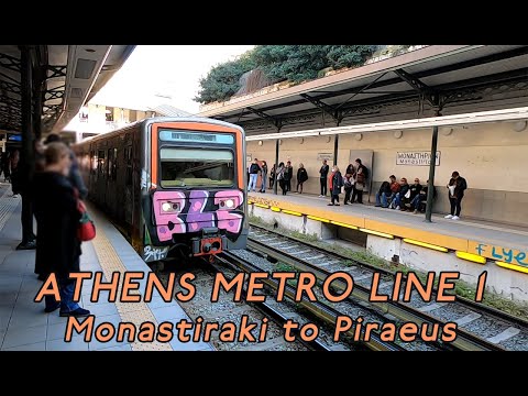 ATHENS METRO Ride | Line 1 - Monastiraki to Piraeus
