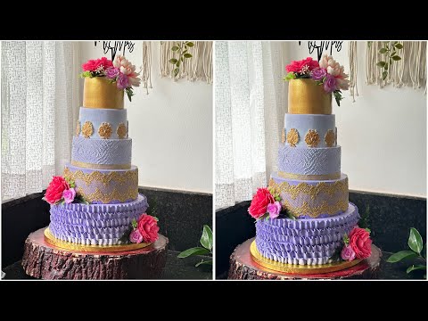 Online 5tier wedding cake class,cakery by firoza