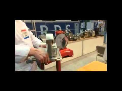 ▶ Affettatrice a volano Sirman mod  Anniversario 300 rossa   Red painted manual slicer LX Anniversar