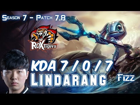 ROX Lindarang FIZZ vs KENNEN Top - Patch 7.8 KR Ranked