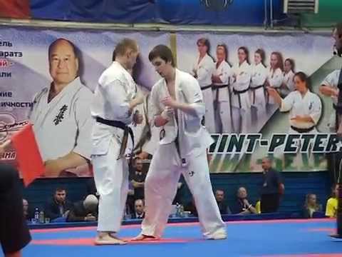 Kyokushin Karate. Semi-final. 70 kg. Andreev vs Golubkov (red) / Чемпионат России по каратэ