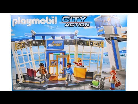 Playmobil City Action Airport with Control Tower Set Unboxing Toy Review