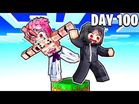 I Survived 100 Days in JUJUTSU KAISEN Minecraft on One Block!
