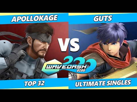 Wavedash 2022 Top 32 - ApolloKage (Snake) Vs. Guts (Ike) SSBU Ultimate Tournament