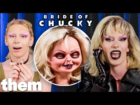 Bosco Gets Into Bride Of Chucky Drag While Answering Fan Questions | Them
