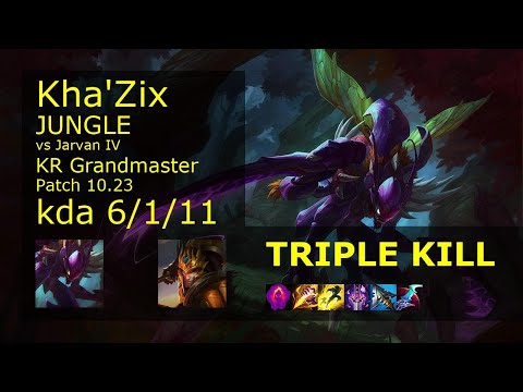 Kha'Zix vs Jarvan IV Jungle - KR Grandmaster 6/1/11 Patch 10.23 Gameplay // [롤] 카직스 vs 자르반 4세 정글