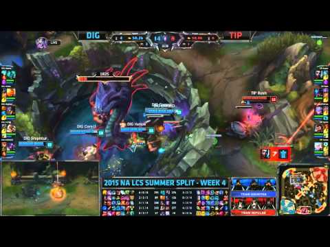TiP Rush steals Baron - Dignitas vs Team Impulse - W4D1 NA LCS Summer 2015 - League of Legends