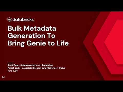Watch: Bulk Metadata Generation To Bring Genie to Life