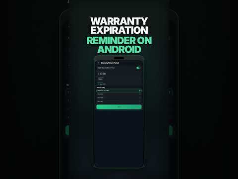 YouTube Short: warranty end-date settings and the saved warranty-period list in Smart Bill Reminder
