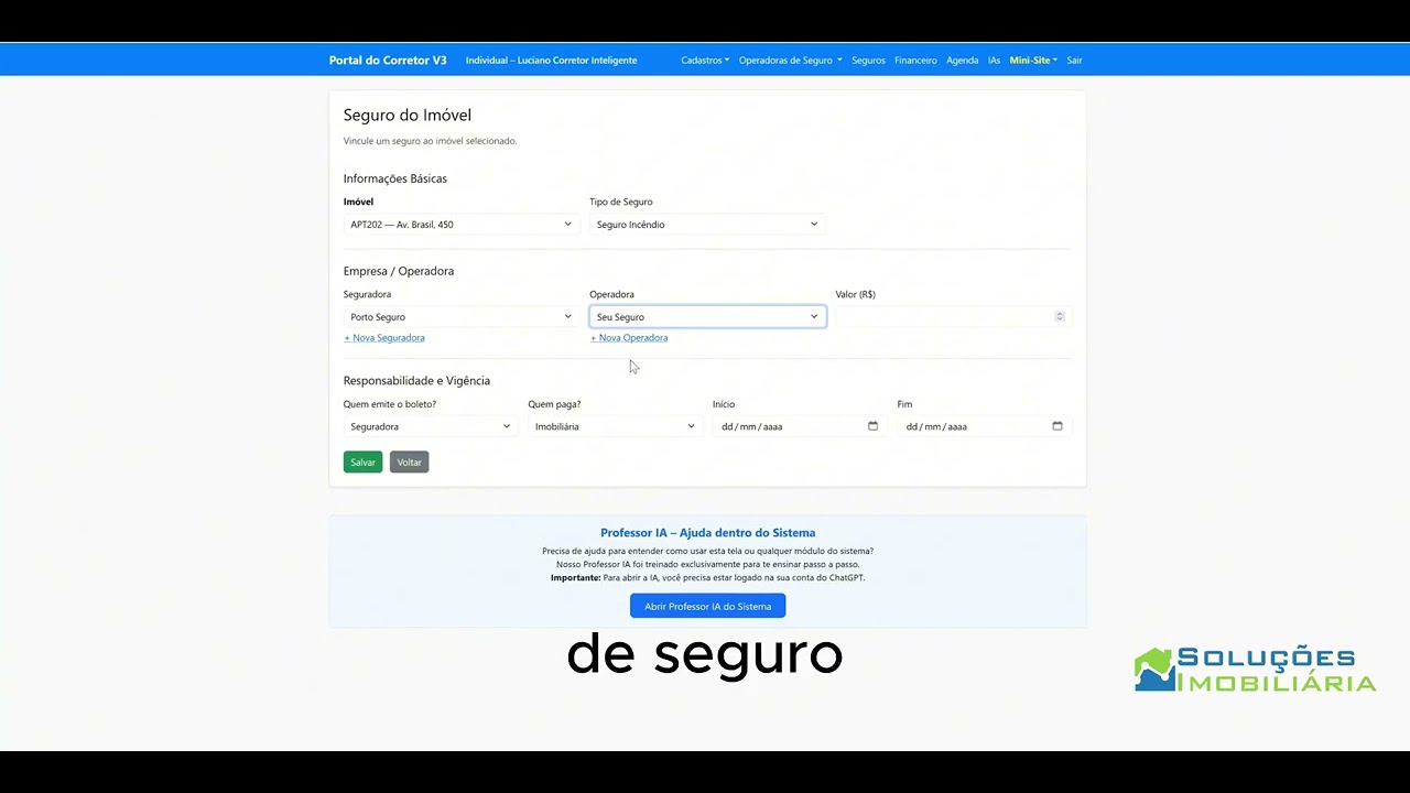 Vídeo Seguros do Imóvel