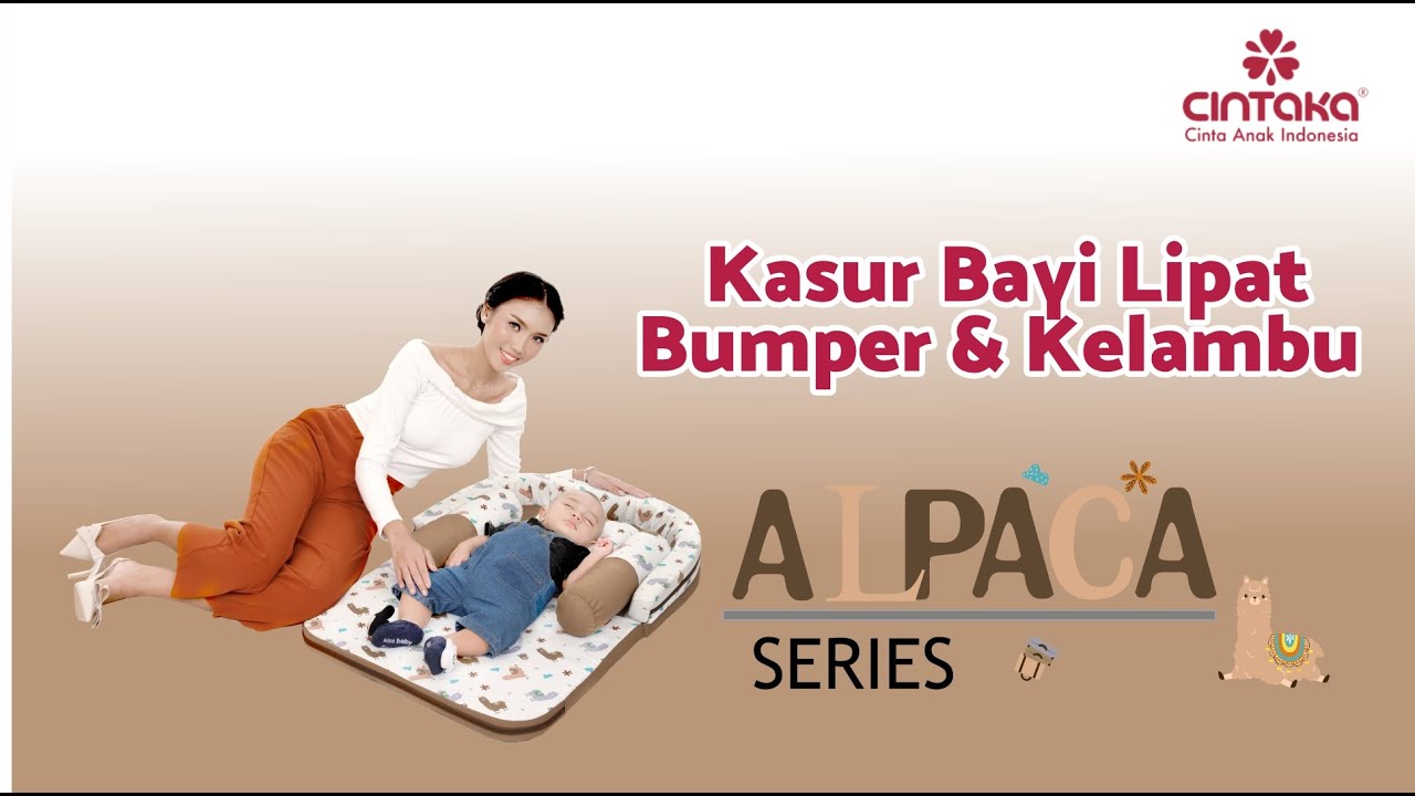 Kasur Bayi Lipat Bumper + Kelambu Alpaca Series CBK3444