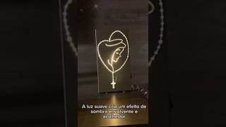 Belíssima Luminária Do Terço Com o Rosto De Nossa Senhora.