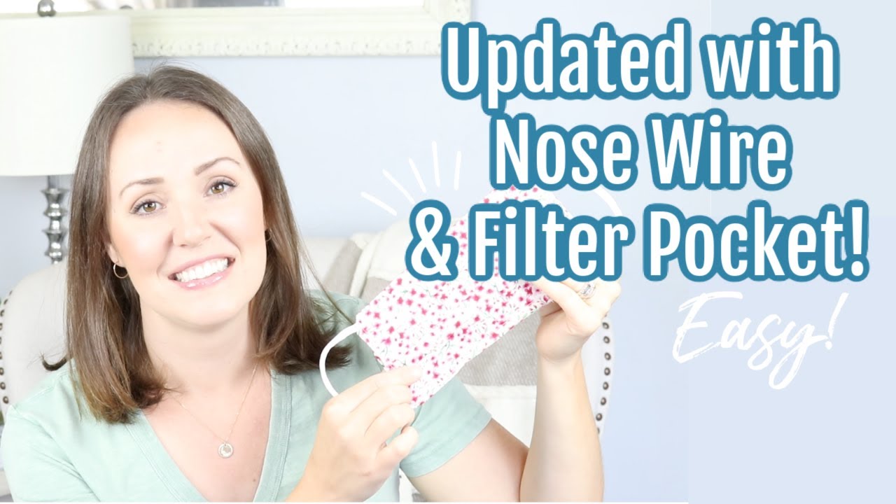 DIY FACE MASK WITH FILTER POCKET & NOSE WIRE HOW TO SEW