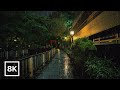 Tokyo Midnight Rain Walk 8K 60fps HDR Relaxing Piano Rain Sound