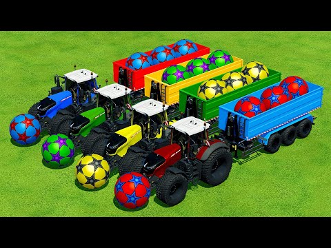 LOAD AND TRANSPORT SOCCER BALLS WITH FENDT TRACTORS - Farming Simulator 22