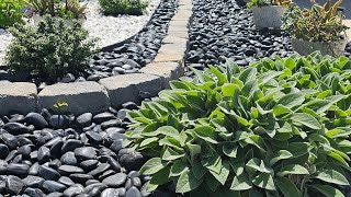 We Replaced Mulch with Black River Rock 🪨 Front Patio Makeover | Worth It!