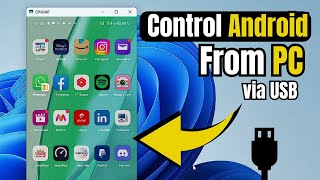 🔥 Control Android Phone from PC/Laptop 2023 (via USB)