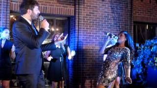 Chris O'Dowd and Jessica Mauboy performing at The Sapphires NY premiere afterparty